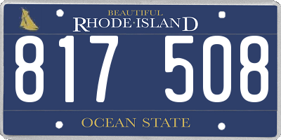RI license plate 817508
