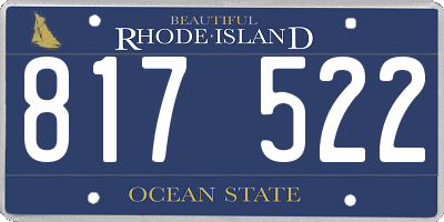 RI license plate 817522
