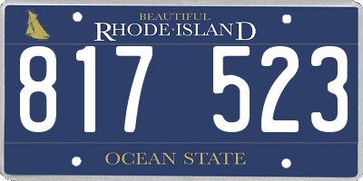RI license plate 817523