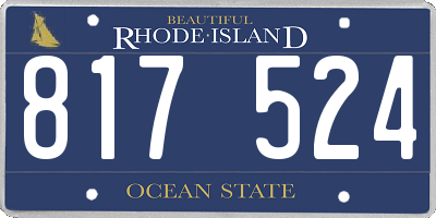 RI license plate 817524