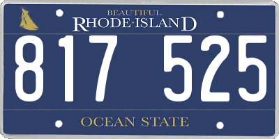 RI license plate 817525