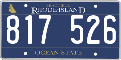 RI license plate 817526