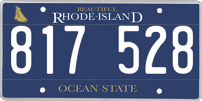 RI license plate 817528