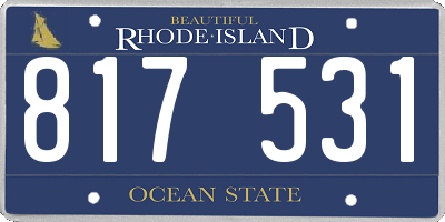 RI license plate 817531