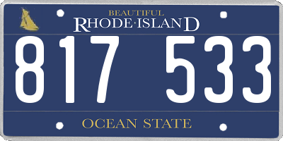 RI license plate 817533