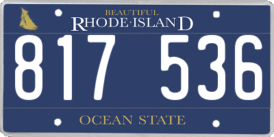 RI license plate 817536