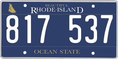 RI license plate 817537