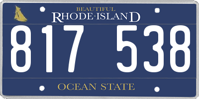 RI license plate 817538