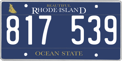 RI license plate 817539