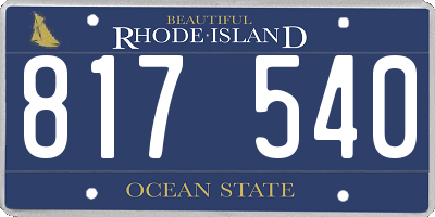 RI license plate 817540