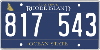 RI license plate 817543