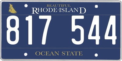 RI license plate 817544