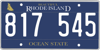 RI license plate 817545