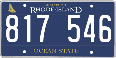 RI license plate 817546