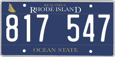 RI license plate 817547