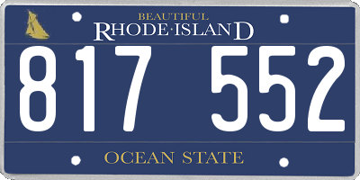 RI license plate 817552