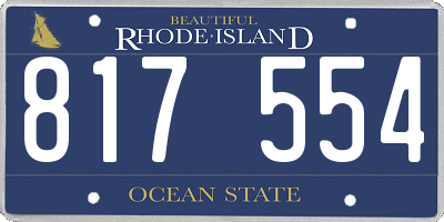 RI license plate 817554