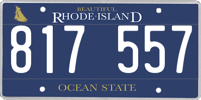 RI license plate 817557