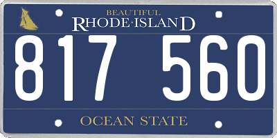 RI license plate 817560