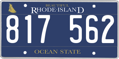 RI license plate 817562