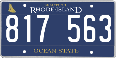 RI license plate 817563