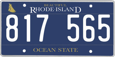 RI license plate 817565