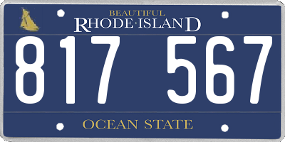 RI license plate 817567