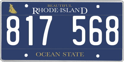 RI license plate 817568