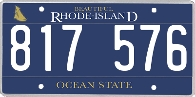 RI license plate 817576