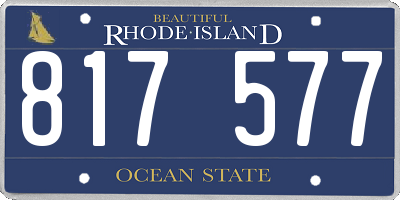 RI license plate 817577