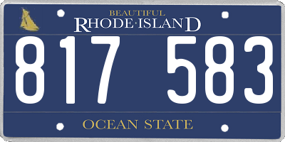 RI license plate 817583