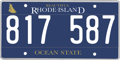 RI license plate 817587
