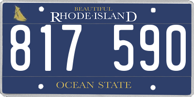 RI license plate 817590