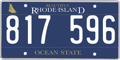 RI license plate 817596