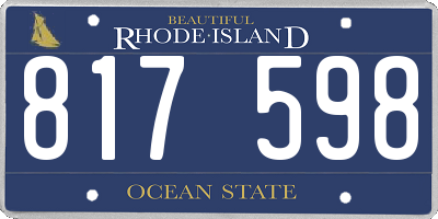 RI license plate 817598
