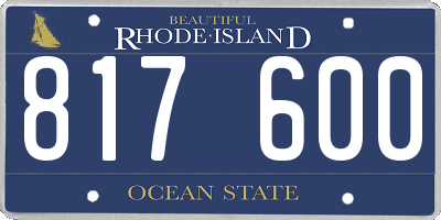 RI license plate 817600
