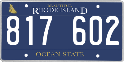 RI license plate 817602