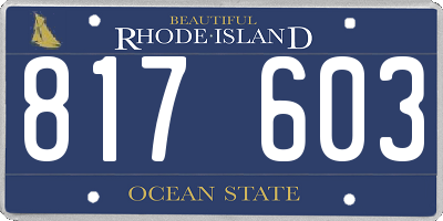 RI license plate 817603