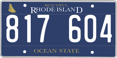 RI license plate 817604