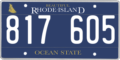 RI license plate 817605