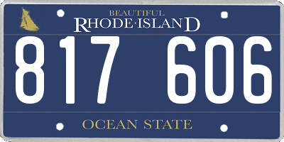 RI license plate 817606