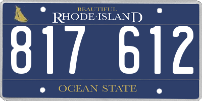 RI license plate 817612