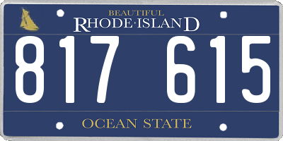 RI license plate 817615