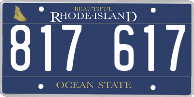RI license plate 817617