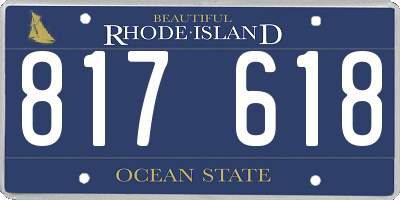 RI license plate 817618