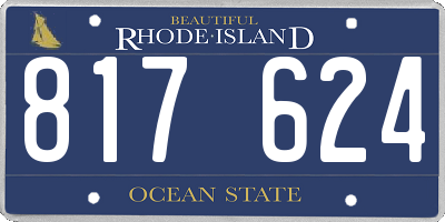 RI license plate 817624