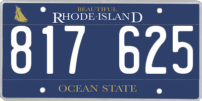 RI license plate 817625