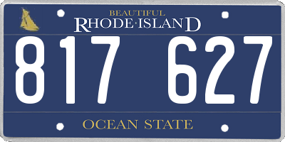 RI license plate 817627
