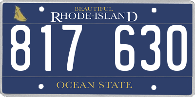 RI license plate 817630