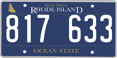 RI license plate 817633